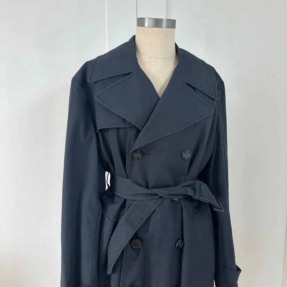 Vintage Clipper Mist London Fog Navy Trench 38‎ Men's Womens Medium Normcore